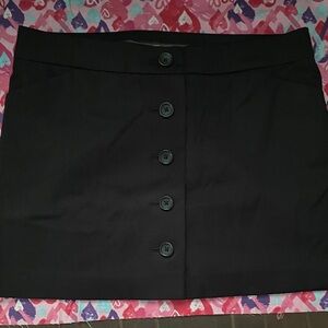 Express Black Button-Front Mini Skirt